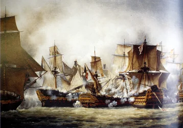 Scène de la bataille de Trafalgar